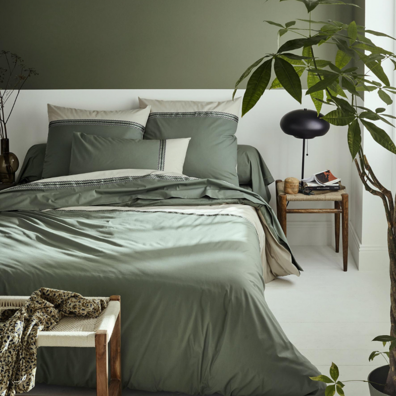 Housse de couette percale Tradilinge NOA KAKI