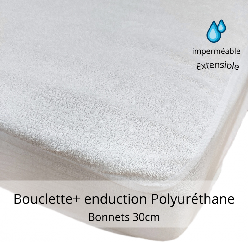 Protège matelas BED & PROTECH' Bouclette (Couleur : Blanc)