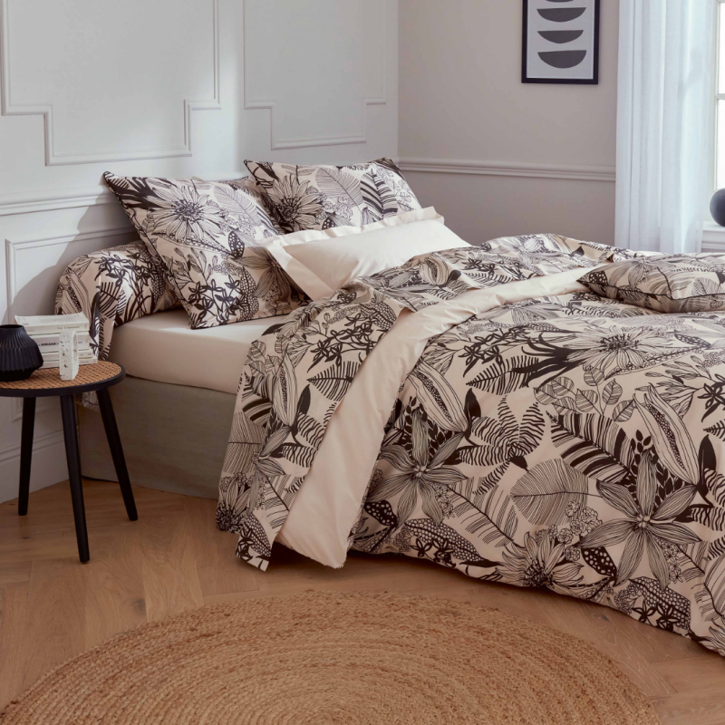 Housse de couette percale Tradilinge ALBA NOIR