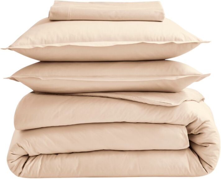 Housse de couette percale Tradilinge BEIGE (Couleur : Beige)