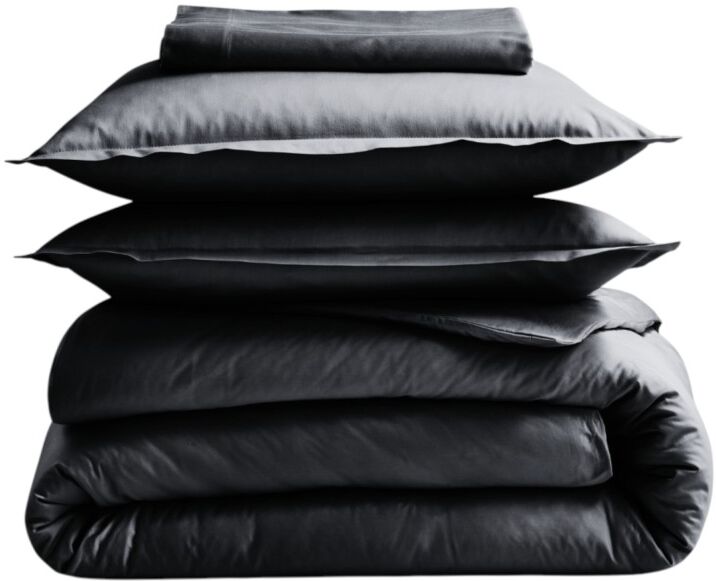 Drap plat 100% coton Tradilinge NOIR (Couleur : Noir)