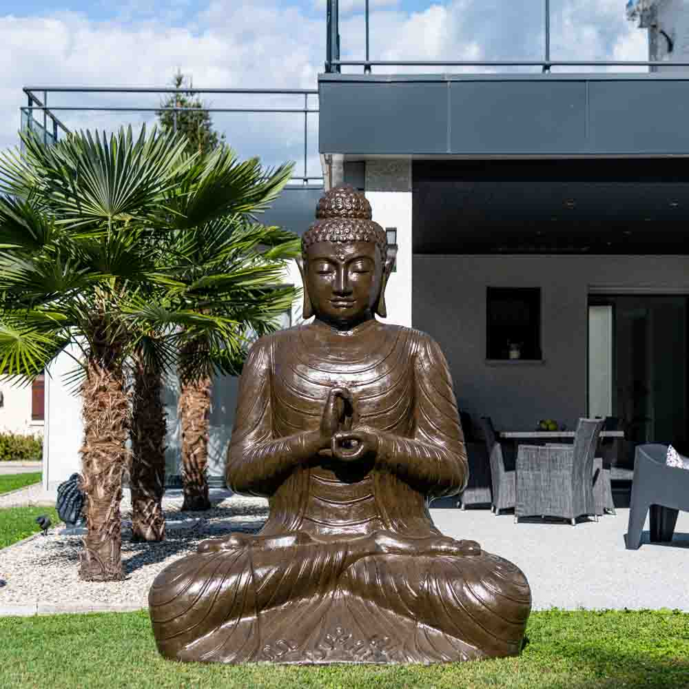 Wanda Collection Grande Statue 2 m Bouddha assis en fibre de verre position chakra