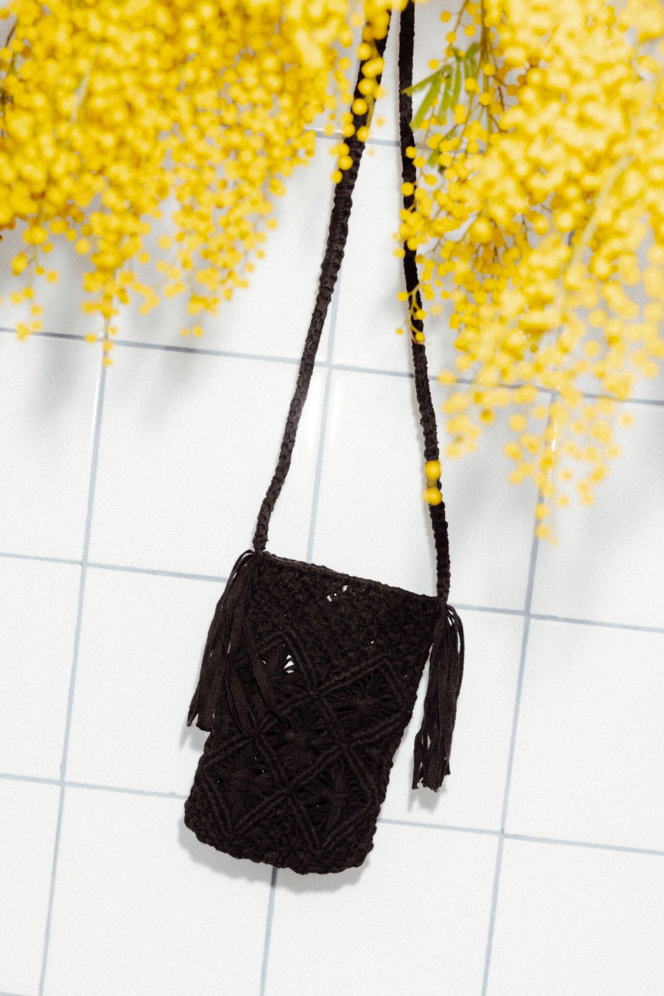 Promod Pochette en macramé Femme Noir Unique