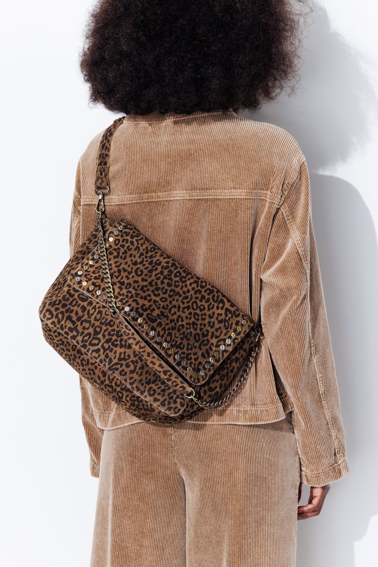 Sac léopard en cuir suédé Imprimé multicolore - Promod - Modalova