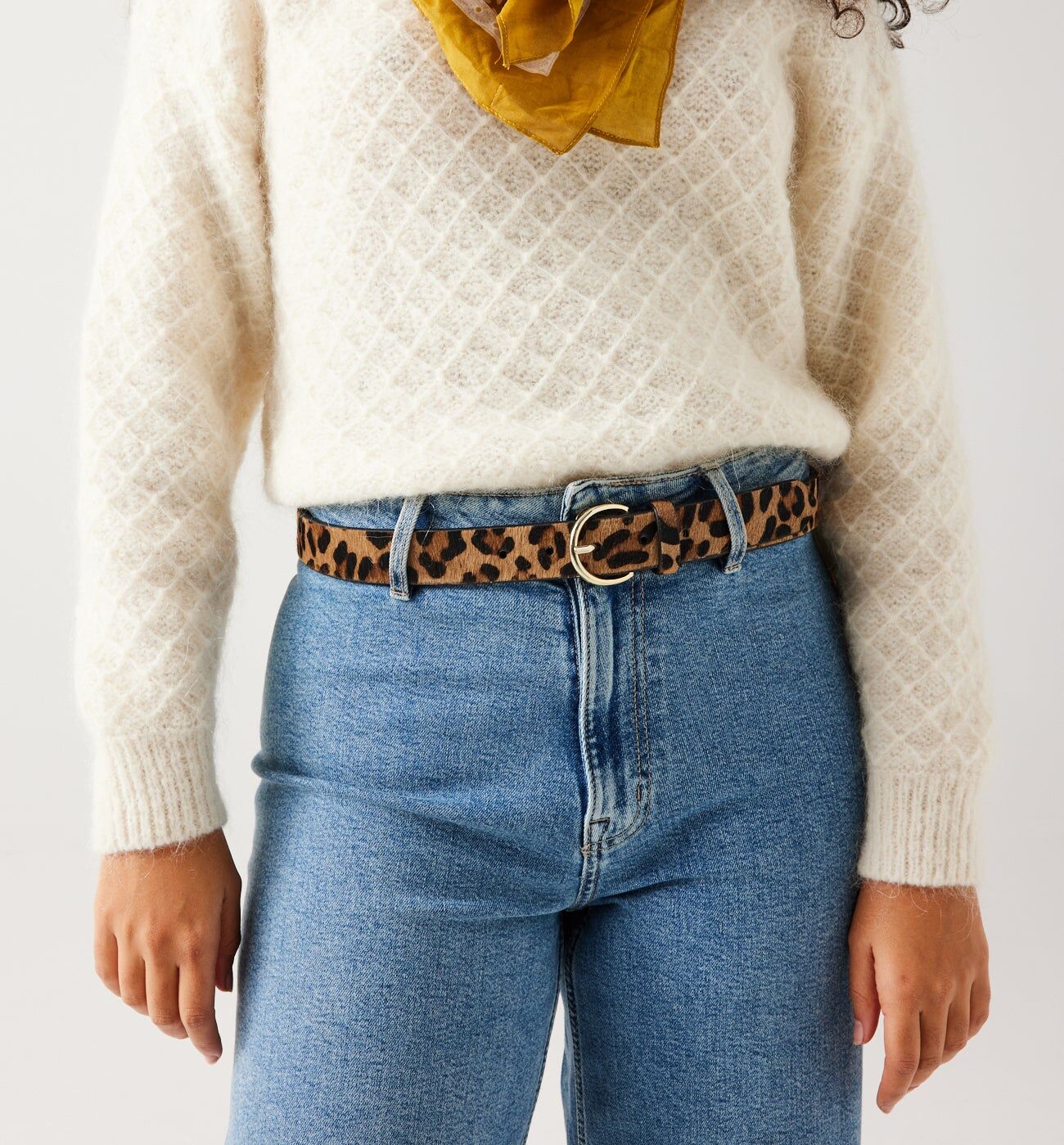 Ceinture en cuir motif léopard Imprimé multicolore S - Promod - Modalova