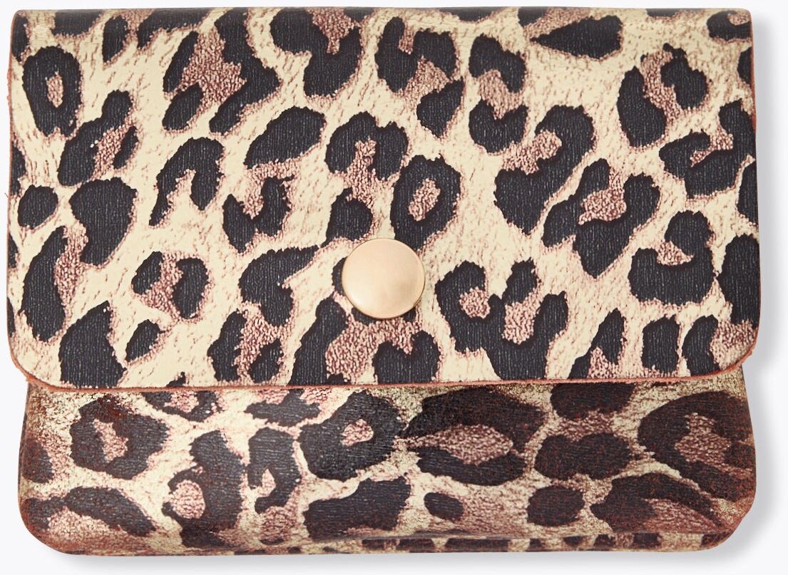 Porte-monnaie léopard en cuir Coloration dorée - Promod - Modalova