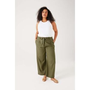 Promod Pantalon large en lin Femme Vert 48