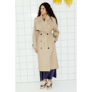 Promod Trench long en gabardine Femme Ecru XL