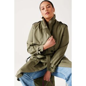 Promod Trench long en gabardine Femme Vert XS