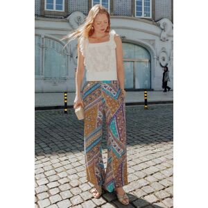 Promod Pantalon large imprime Femme Imprime multicolore 36