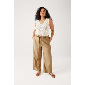 Promod Pantalon large en lin Femme Ecru 48