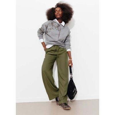 Promod Pantalon large ceinturé Femme Kaki 38 - Publicité Promod Pantalon large ceinturé Femme Kaki 38 - Publicité