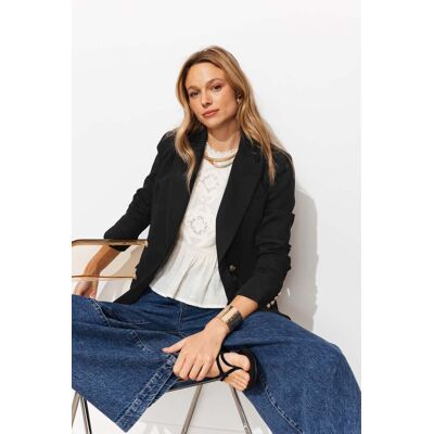 Promod Veste blazer croisé Femme Noir 44 - Publicité Promod Veste blazer croisé Femme Noir 44 - Publicité