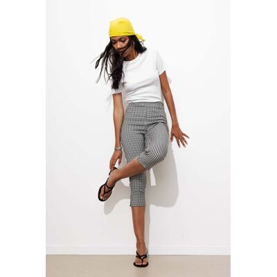 Promod Pantalon capri carreaux vichy Carreaux noirs 48 - Publicité Promod Pantalon capri carreaux vichy Carreaux noirs 48 - Publicité