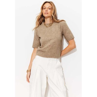 Promod Pull manches courtes Femme Taupe XL - Publicité Promod Pull manches courtes Femme Taupe XL - Publicité
