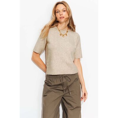 Promod Pull manches courtes Femme Beige M - Publicité Promod Pull manches courtes Femme Beige M - Publicité