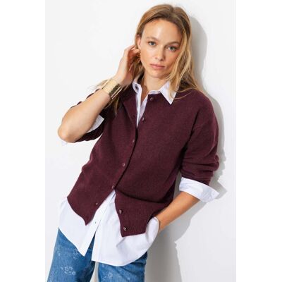 Promod Cardigan enrichi en laine Bordeaux S - Publicité Promod Cardigan enrichi en laine Bordeaux S - Publicité