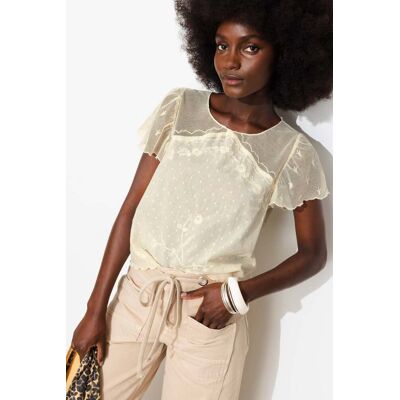 Promod Blouse brodée Femme Ecru 38 - Publicité Promod Blouse brodée Femme Ecru 38 - Publicité