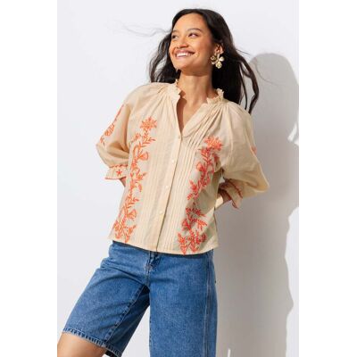 Promod Blouse à broderies fluo Femme Peau 46 - Publicité Promod Blouse à broderies fluo Femme Peau 46 - Publicité