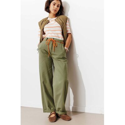 Promod Pantalon chino taille haute Kaki 38 - Publicité Promod Pantalon chino taille haute Kaki 38 - Publicité