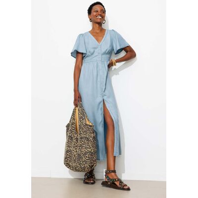 Promod Robe longue en lyocell Femme Jean clair 44 - Publicité Promod Robe longue en lyocell Femme Jean clair 44 - Publicité