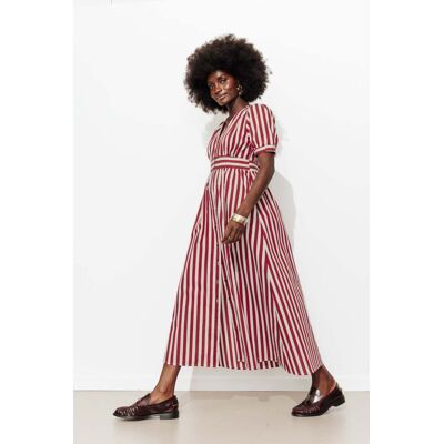Promod Robe longue rayée Femme Rayé rouge 44 - Publicité Promod Robe longue rayée Femme Rayé rouge 44 - Publicité
