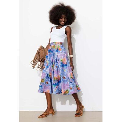 Promod Jupe midi imprimée Femme Imprimé bleu 48 - Publicité Promod Jupe midi imprimée Femme Imprimé bleu 48 - Publicité