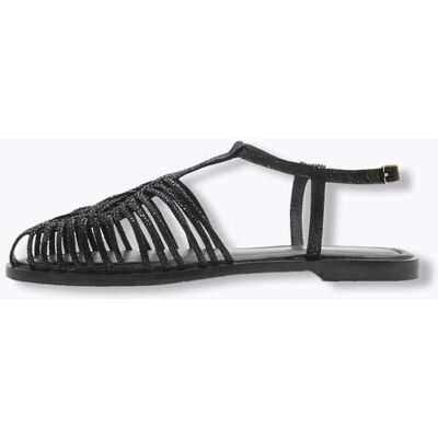 Promod Sandales plates en cuir Femme Noir 37 - Publicité Promod Sandales plates en cuir Femme Noir 37 - Publicité