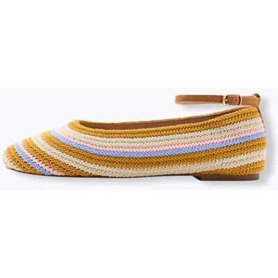 Promod Ballerines rayées en crochet Rayures multicolores 36 - Publicité Promod Ballerines rayées en crochet Rayures multicolores 36 - Publicité
