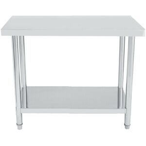 Bc-elec - WT120 Table de cuisine, plan de travail en inox 120x60cm, idéal cuisine, restaurant, gastronomie, table de découpe