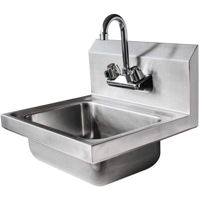 Bc-elec - HJJSS0020 Lave-mains mural inox, évier mural acier inoxydable gastronomie restaurant cuisine domaine de la santé - Publicité Bc-elec - HJJSS0020 Lave-mains mural inox, évier mural acier inoxydable gastronomie restaurant cuisine domaine de la santé - Publicité