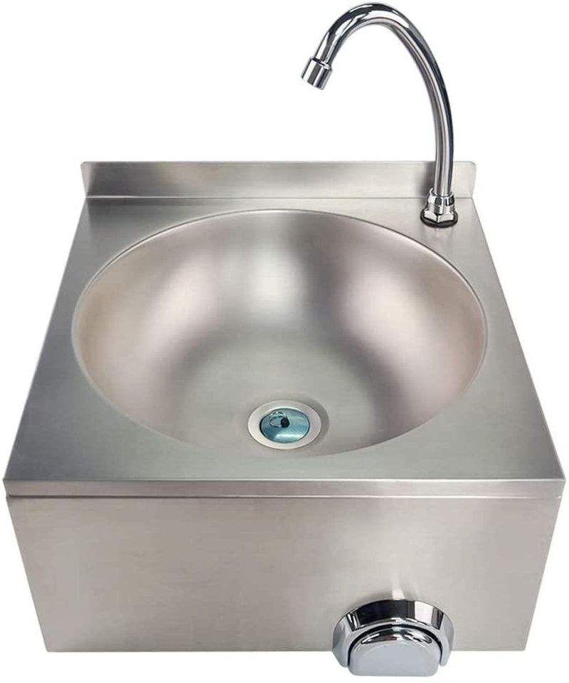 Bc-elec - ASS02 Lave-mains mural inox, commande au genou temporisée, évier à commande fémorale acier inoxydable gastronomie