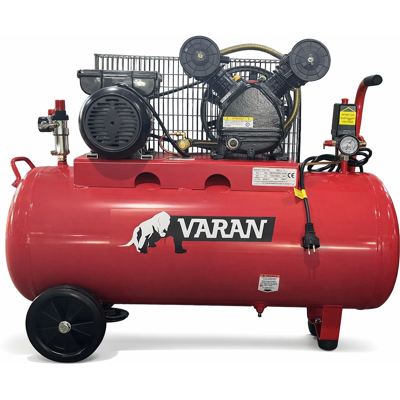 Varan Motors - BYV0178 Compresseur à entraînement par courroie 100 litres 2CV 1500W 1020rpm 194 l/min 8 bars - Publicité Varan Motors - BYV0178 Compresseur à entraînement par courroie 100 litres 2CV 1500W 1020rpm 194 l/min 8 bars - Publicité