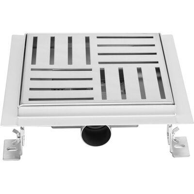 Bc-elec - Q05-20 Caniveau de douche en inox carré 20cm, sterfput de douche, hauteur ajustable 63-83mm Q05 - Publicité Bc-elec - Q05-20 Caniveau de douche en inox carré 20cm, sterfput de douche, hauteur ajustable 63-83mm Q05 - Publicité