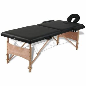 Bc-elec - HM2523-BLACK Table de massage pliante en bois 210x80x80cm noire, + Sac, Max. 120kg