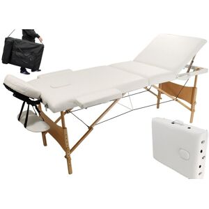 Bc-elec - 5550-3062 Table de massage pliante en bois 210x100x100cm, Blanc, 250kg max, Mousse 10cm