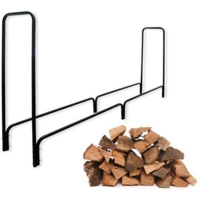 Bc-elec - HMFR-06 Rangement à bois en acier noir 240X36X120CM, rack pour bois de chauffage, range-bûches - Publicité Bc-elec - HMFR-06 Rangement à bois en acier noir 240X36X120CM, rack pour bois de chauffage, range-bûches - Publicité