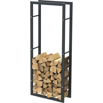 Bc-elec - HHWPF0004 Rangement à bois en acier noir 150x60x25CM, rack pour bois de chauffage, range-bûches - Publicité Bc-elec - HHWPF0004 Rangement à bois en acier noir 150x60x25CM, rack pour bois de chauffage, range-bûches - Publicité