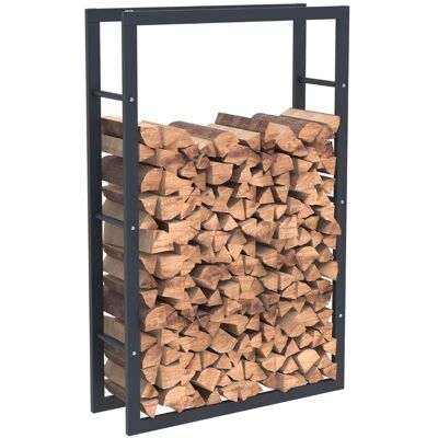 Bc-elec - HHWPF0022 Rangement à bois en acier noir 125x80x25CM, rack pour bois de chauffage, range-bûches - Publicité Bc-elec - HHWPF0022 Rangement à bois en acier noir 125x80x25CM, rack pour bois de chauffage, range-bûches - Publicité