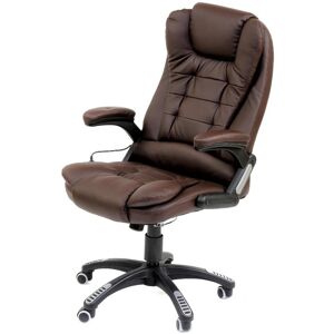 Bc-elec - A2-0056 Fauteuil de bureau Cuir Marron Massant et Chauffant