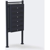 Bc-elec – HPB1X6-GS Boite aux lettres sur pieds Anthracite pour 6 appartements