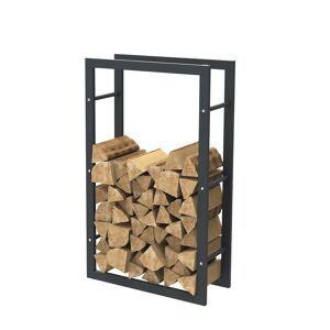 Bc-elec - HHWPF0018 Rangement à bois en acier noir 100x60x25CM, rack pour bois de chauffage, range-bûches