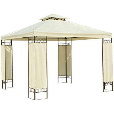 Bc-elec - 5300-0012 Tente de Réception, tonnelle, Barnum, Pavillon de Jardin, Beige 3 X 3 M - Publicité Bc-elec - 5300-0012 Tente de Réception, tonnelle, Barnum, Pavillon de Jardin, Beige 3 X 3 M - Publicité