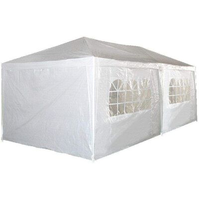 BC-ELEC 5300-0001 Pavillon en Acier 3x6m Imperméable Tente - Blanc - Publicité BC-ELEC 5300-0001 Pavillon en Acier 3x6m Imperméable Tente - Blanc - Publicité