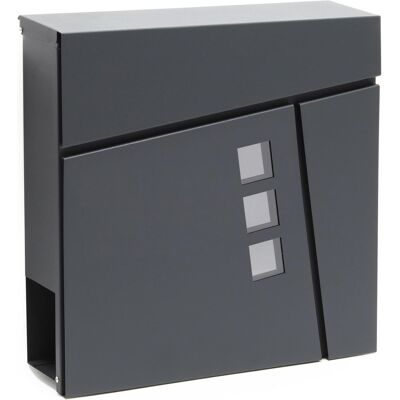 Bc-elec - SHWMB001 Boîte aux lettres murale en acier galvanisé anthracite avec compartiment inférieur pour journaux - Publicité Bc-elec - SHWMB001 Boîte aux lettres murale en acier galvanisé anthracite avec compartiment inférieur pour journaux - Publicité