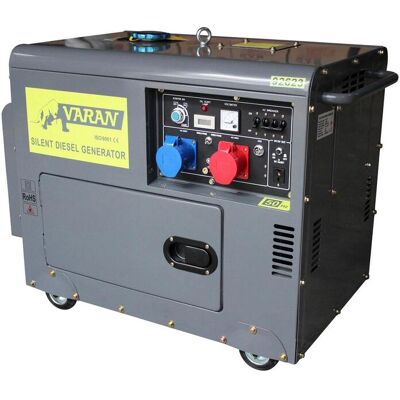 Varan Motors - 92623-ATS Générateur électrique Diesel insonorisé Groupe électrogène 5kVA 400V et 230V + ATS - Publicité Varan Motors - 92623-ATS Générateur électrique Diesel insonorisé Groupe électrogène 5kVA 400V et 230V + ATS - Publicité