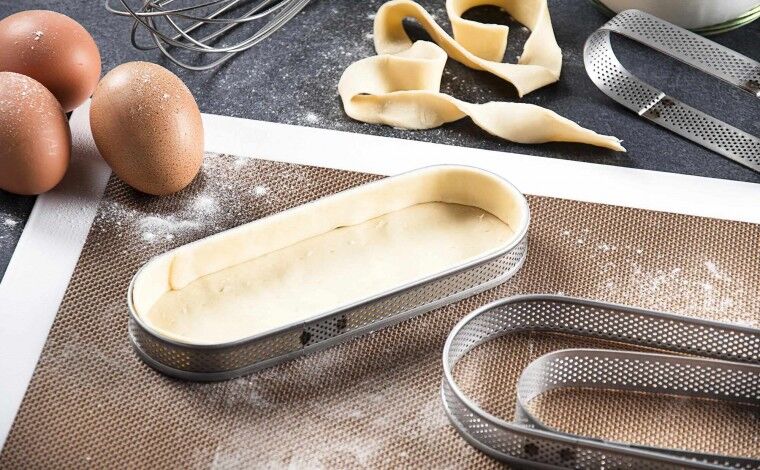Mallard ferrière Oblong à tarte perforé inox Mallard ferrière Oblong à tarte perforé inox