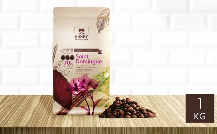 Cacao Barry Chocolat noir Saint Domingue 70% pistoles 1 kg Cacao Barry Chocolat noir Saint Domingue 70% pistoles 1 kg