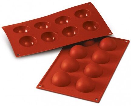 Silikomart Moule silicone 8 demi sphères Silikomart Moule silicone 8 demi sphères