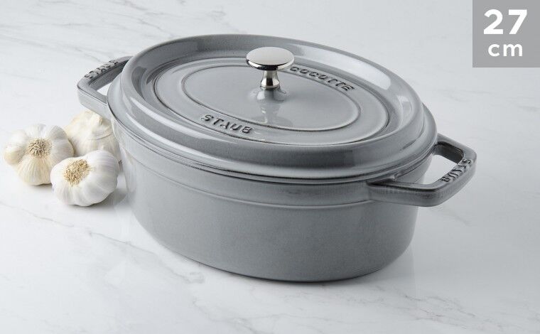 Staub Cocotte Staub Gris graphite ovale 27 cm Staub Cocotte Staub Gris graphite ovale 27 cm